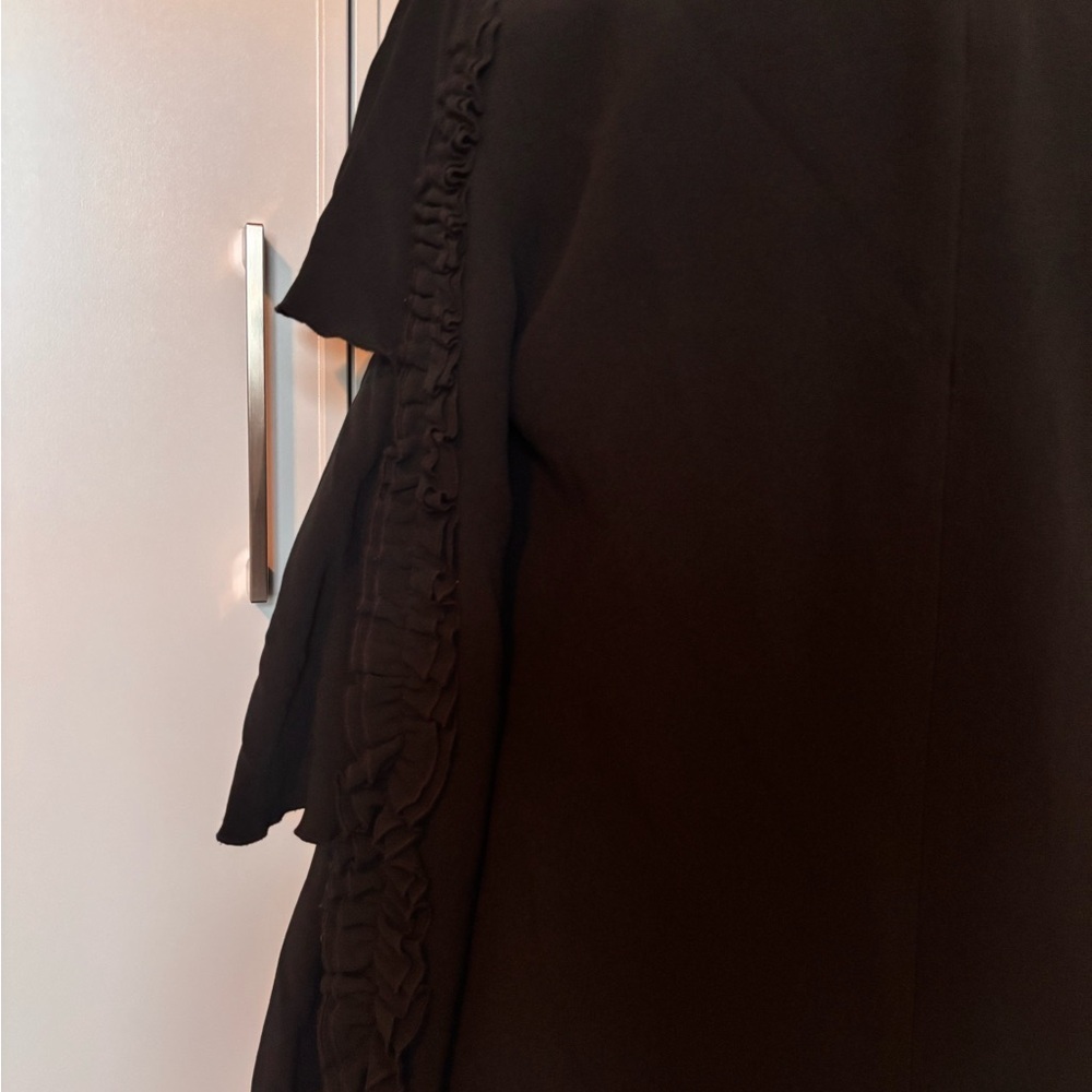 Alexis Marianne Tiered Bell-Sleeve Crepe Mini Dress Black - Picture 5 of 13